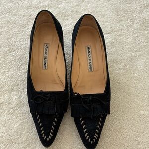 Manolo Blahnik black suede pumps